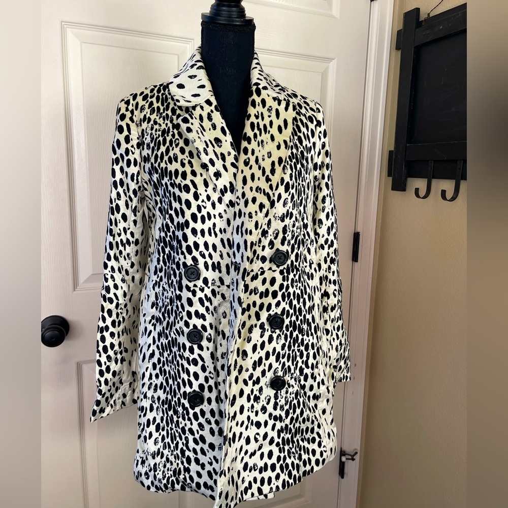 Free People Leopard Print Lined Blazer Coat NWOT